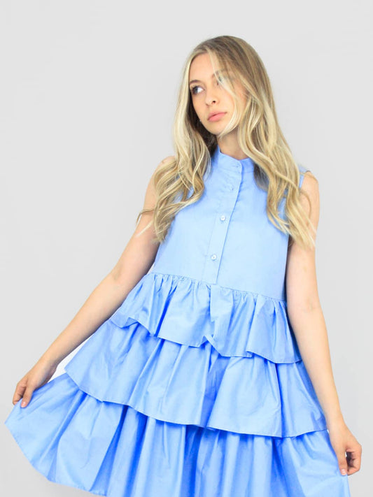 Abito in cotone a balze