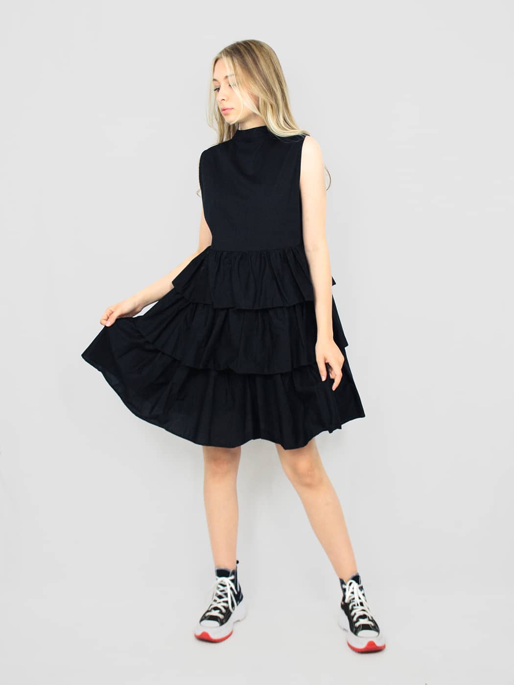 Abito in cotone a balze