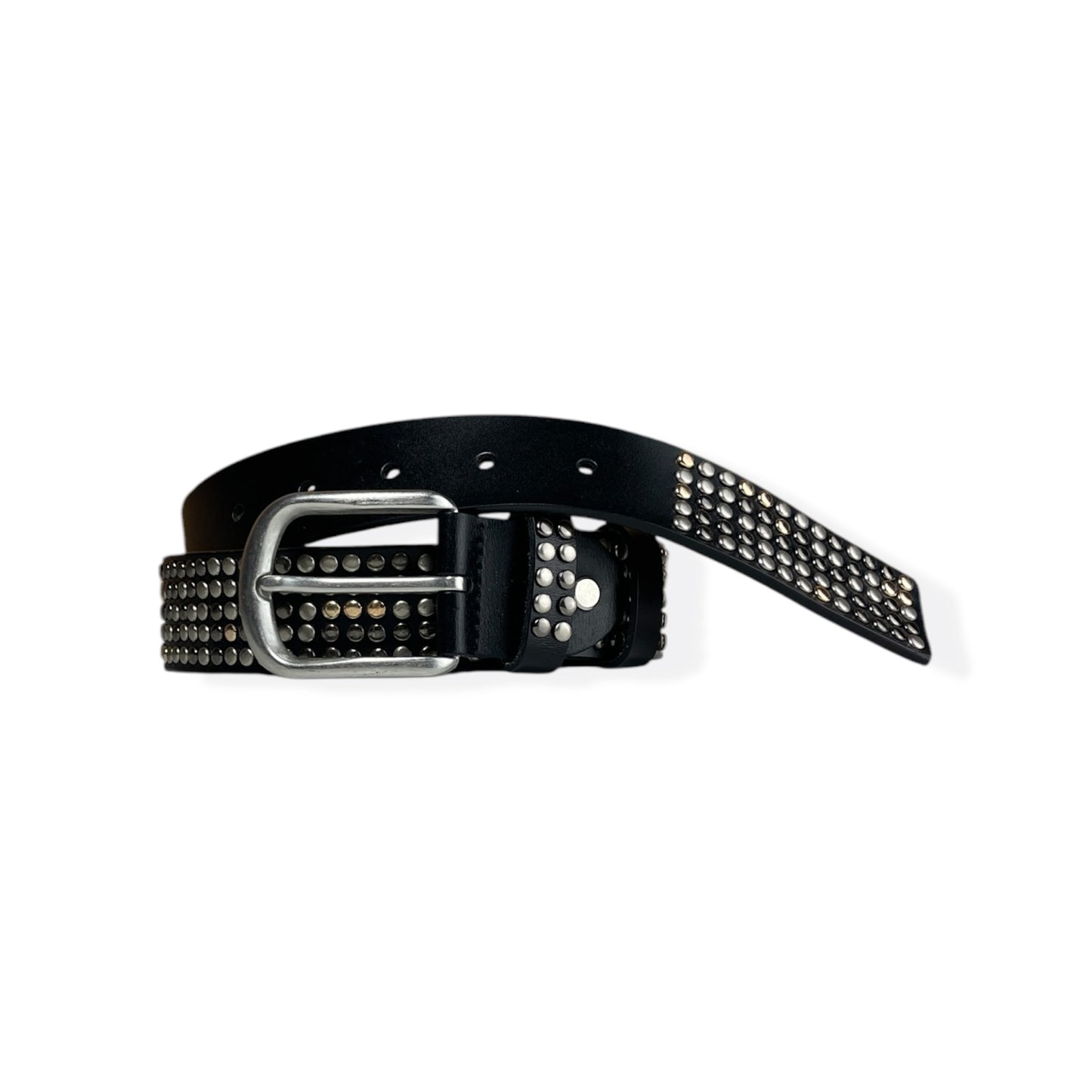 Cintura in vera pelle con borchie metalliche