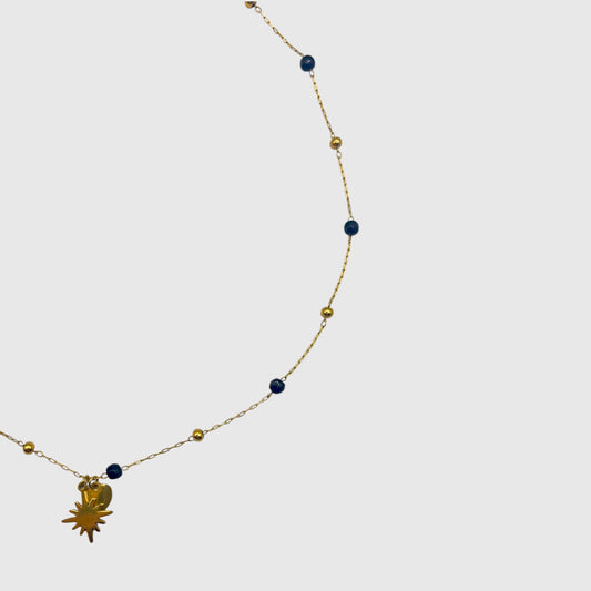 Collana con Ciondolo Cuore e Stella in Oro