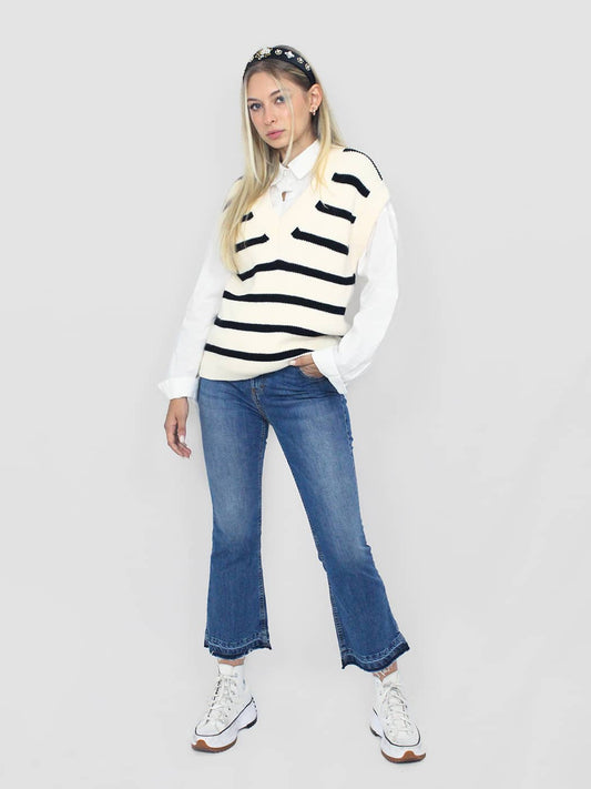 Gilet a righe in maglia
