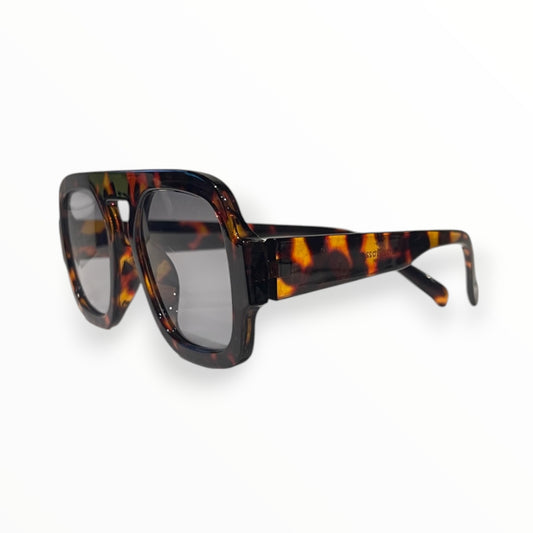 Occhiali da sole squadrati tartarugati