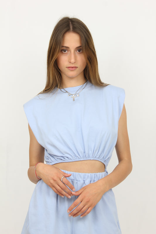 Tuta corta in cotone