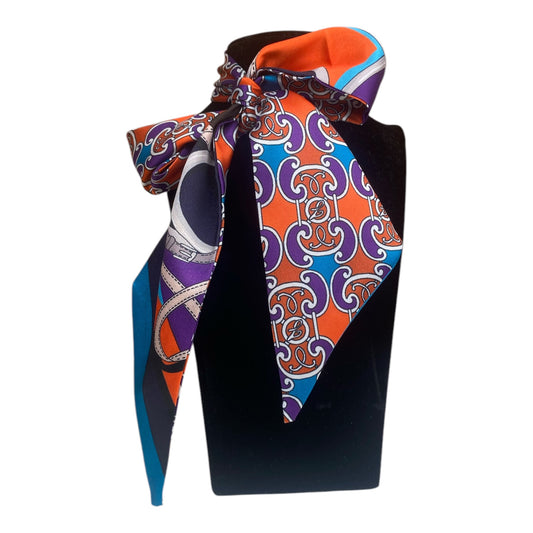 Foulard double-face stampa geometrica