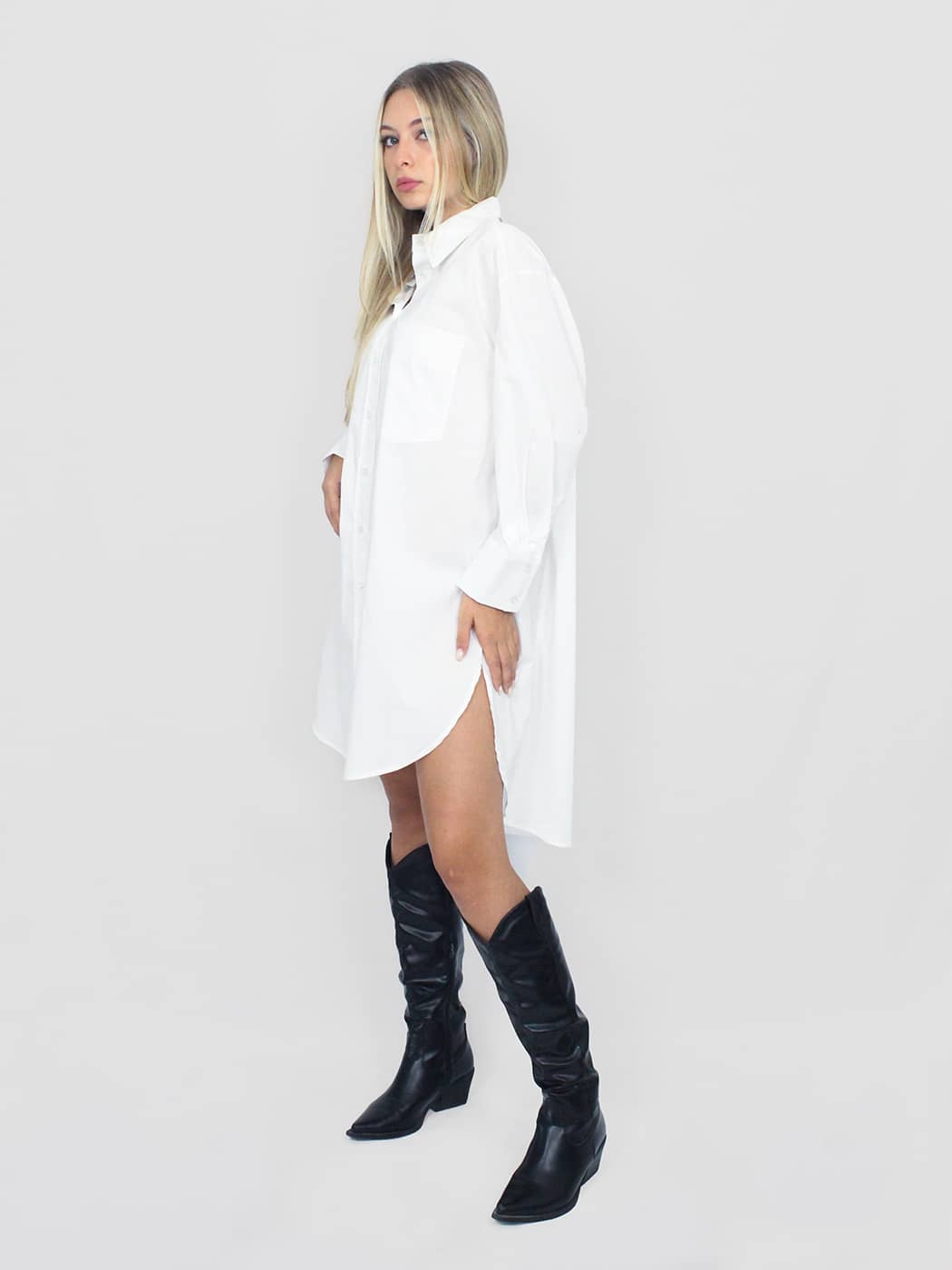 Vestito camicia bianco in cotone