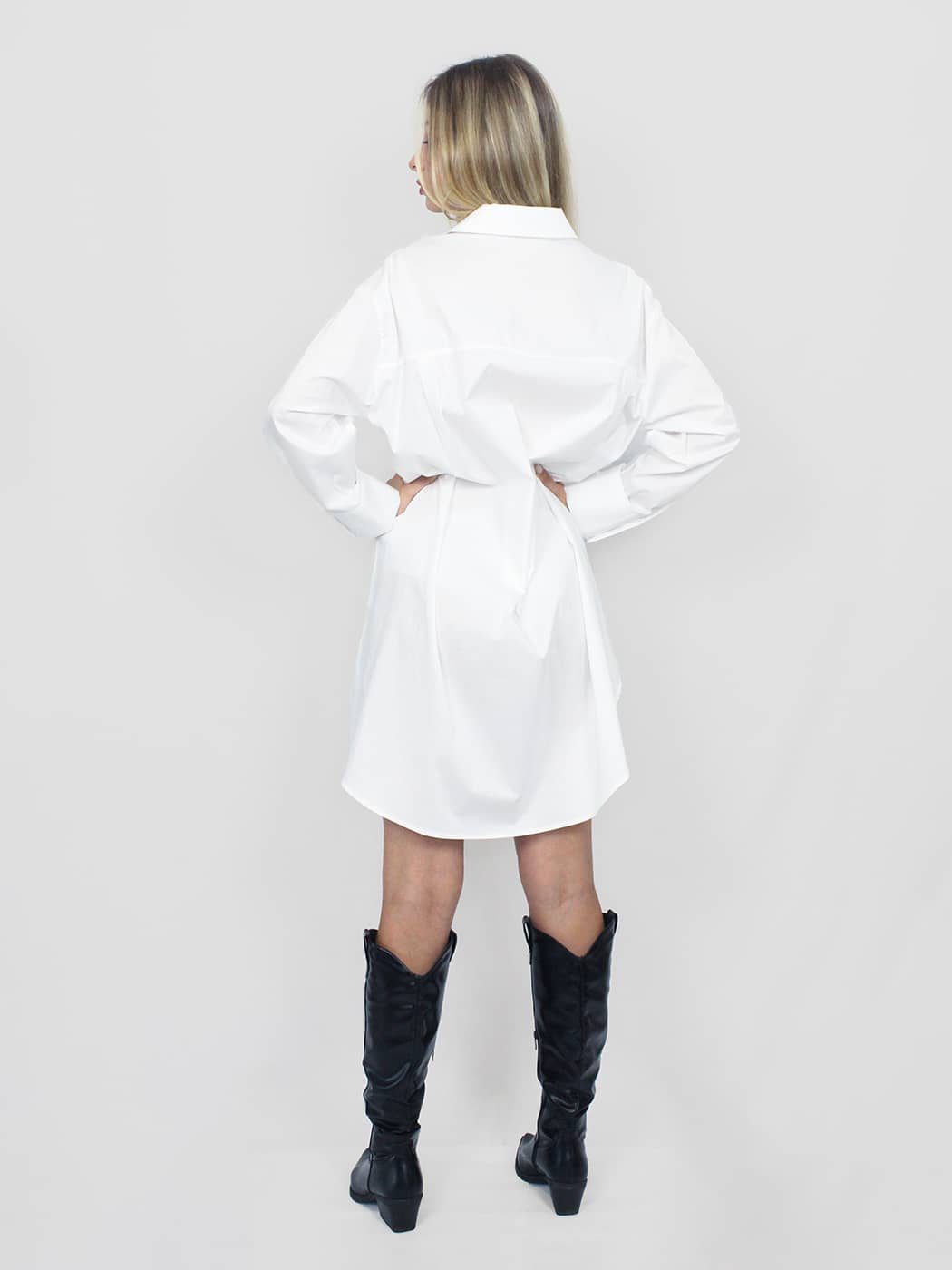 Vestito camicia bianco in cotone