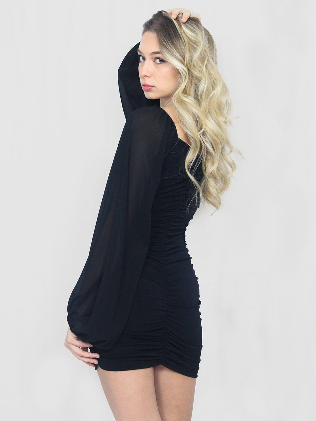 Vestito corto arricciato
