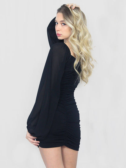 Vestito corto arricciato