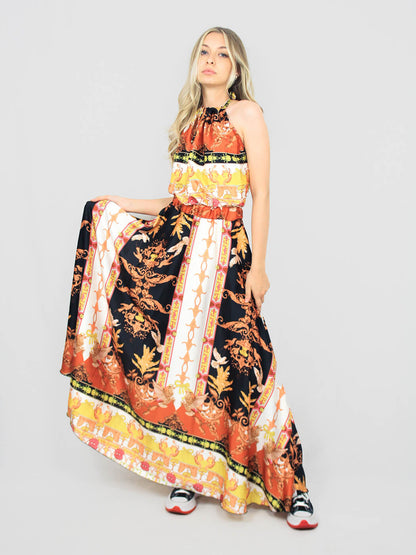Abito lungo fantasia "Versace"