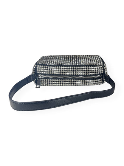 Borsa mini con strass silver