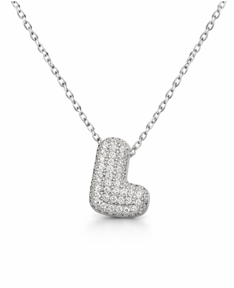 Collana Lettere Bubble Strass