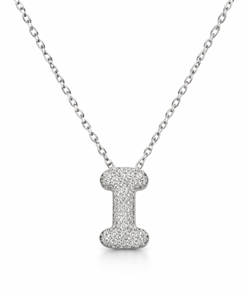 Collana Lettere Bubble Strass