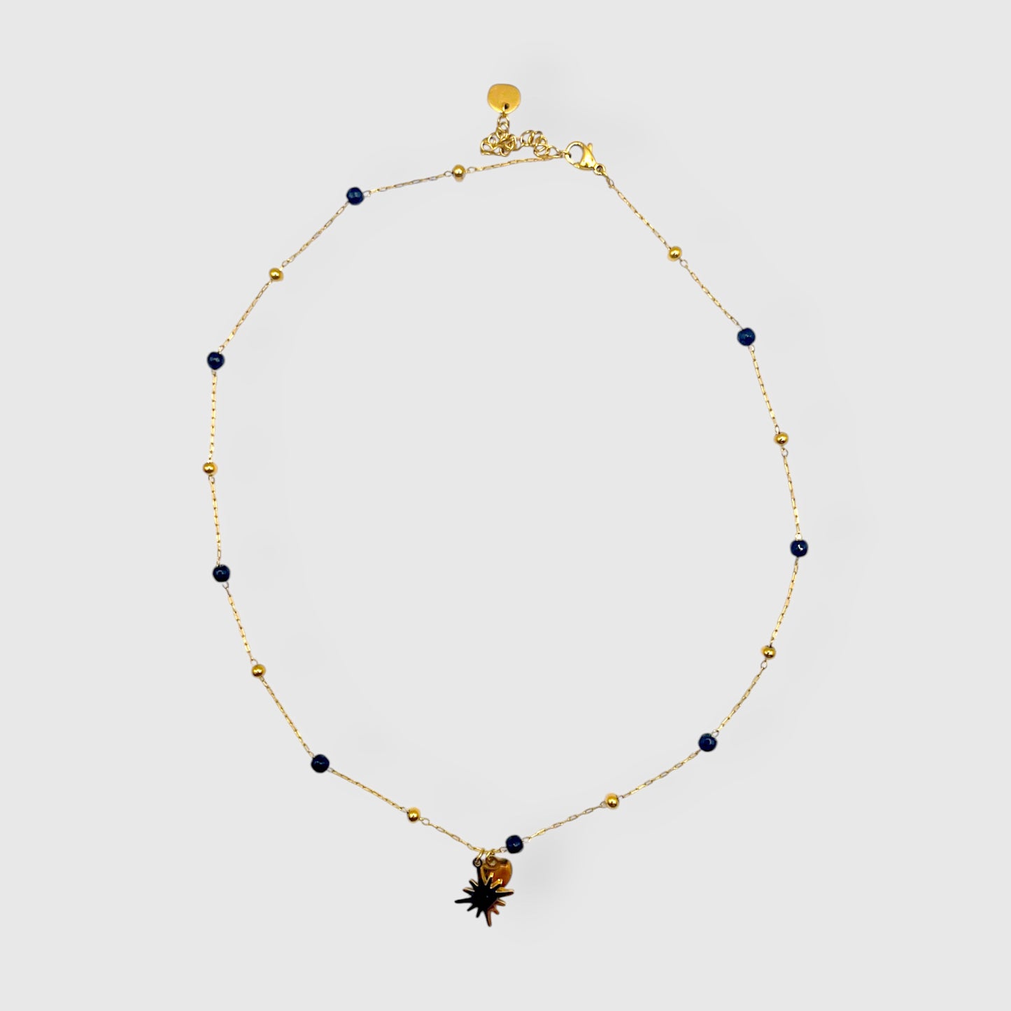 Collana con Ciondolo Cuore e Stella in Oro