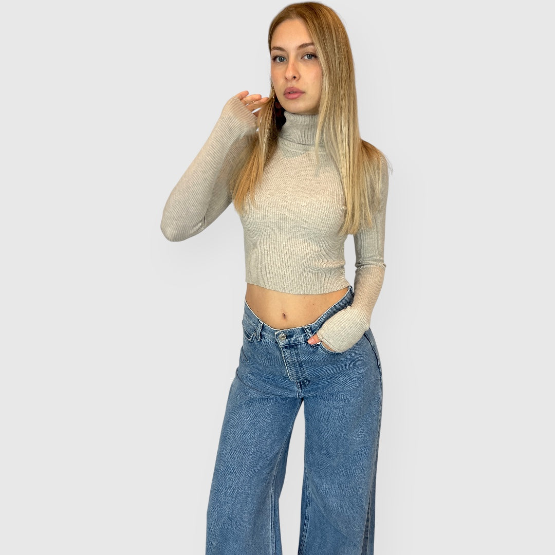Dolcevita cropped beige