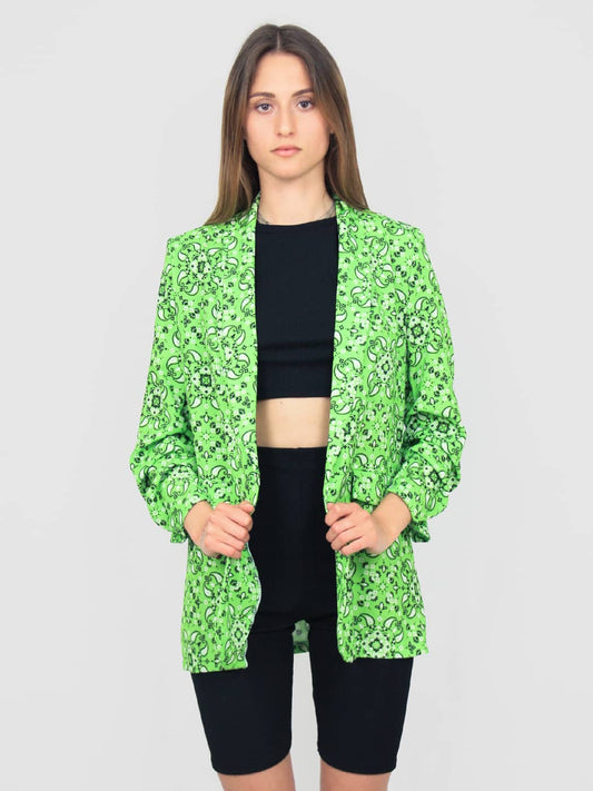 Giacca sfoderata con manica arricciata, fantasia bandana