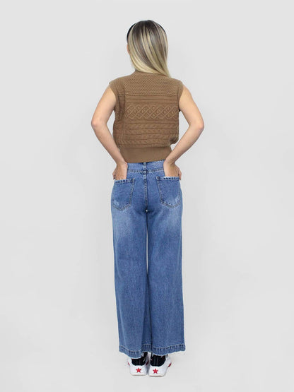 Jeans a palazzo con strappi