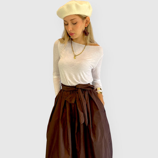 Maglietta basica in Viscosa e Cashmere