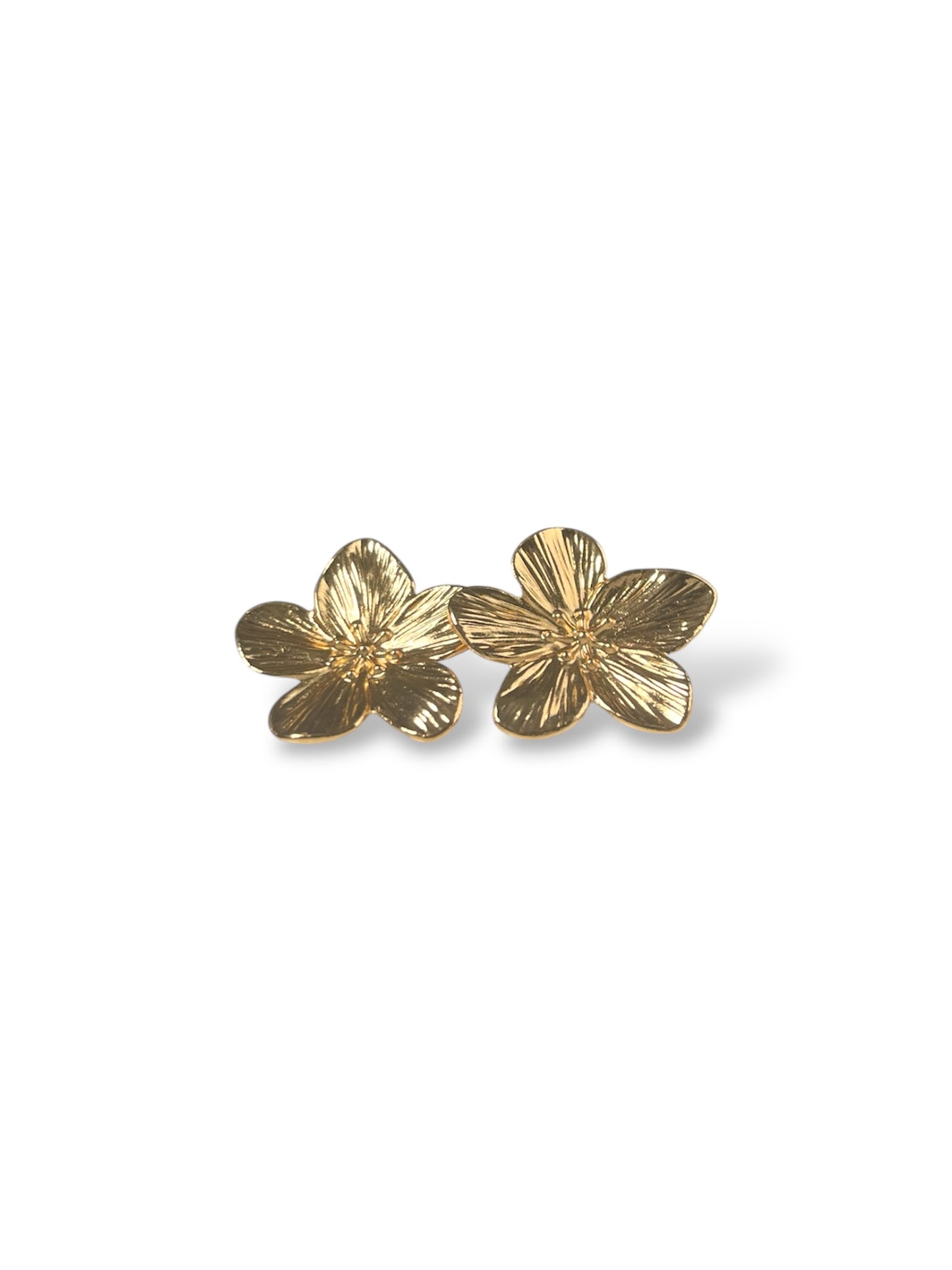 Orecchini con fiore dorato in acciaio inox