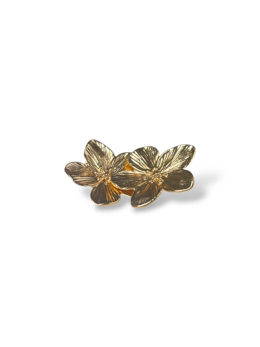 Orecchini con fiore dorato in acciaio inox