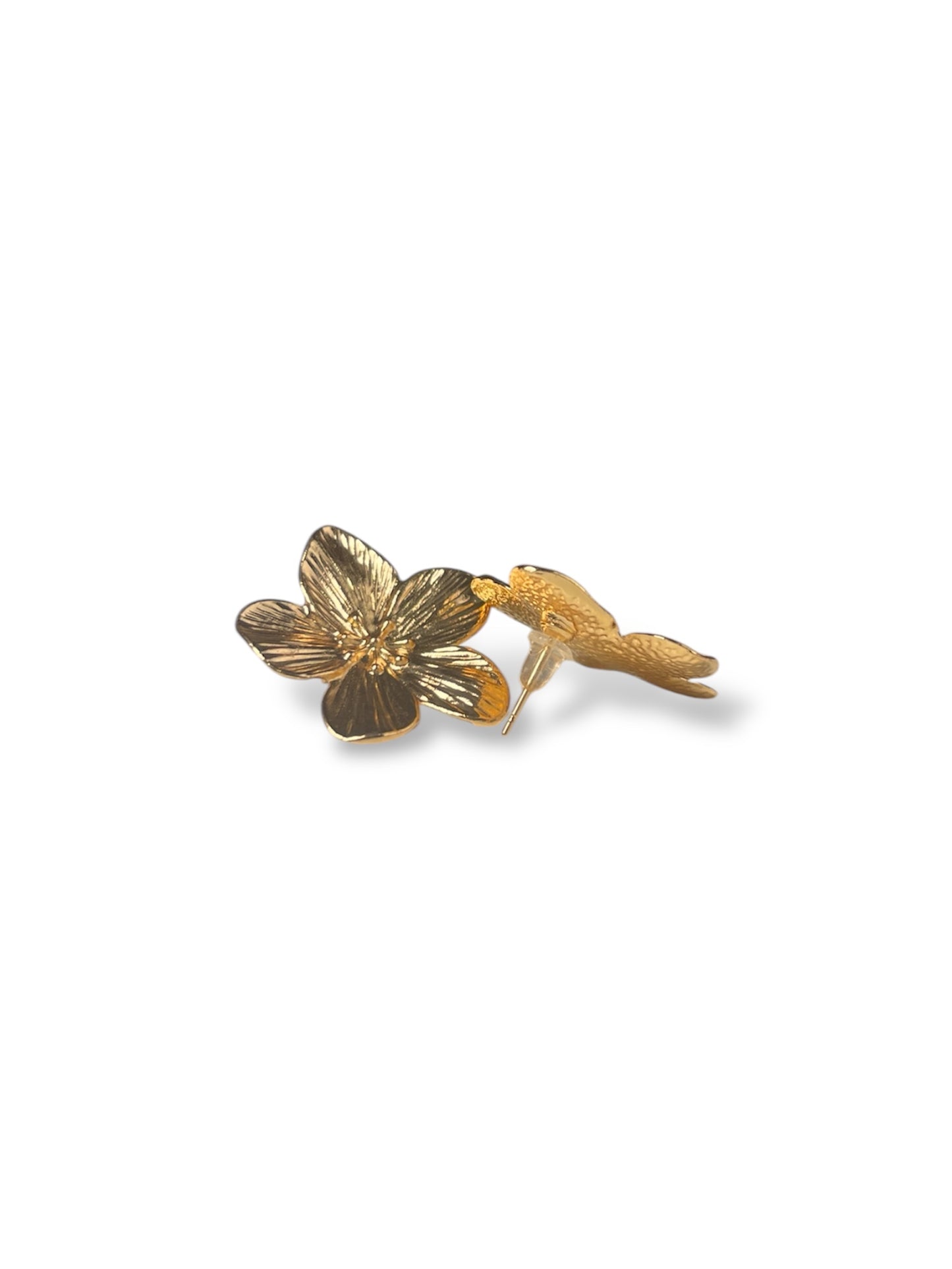 Orecchini con fiore dorato in acciaio inox