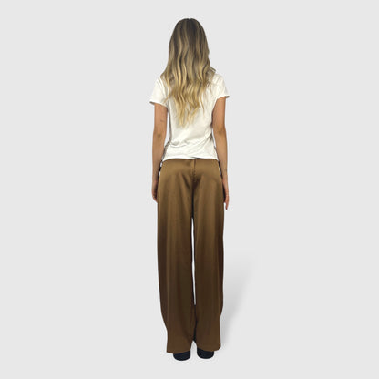 Pantalone marrone a palazzo morbido