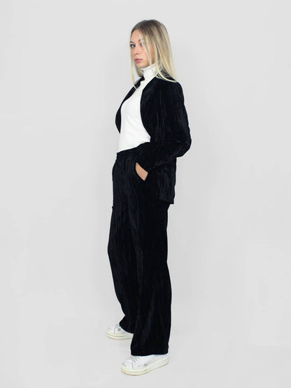 Pantaloni Palazzo Donna in Velluto Morbido