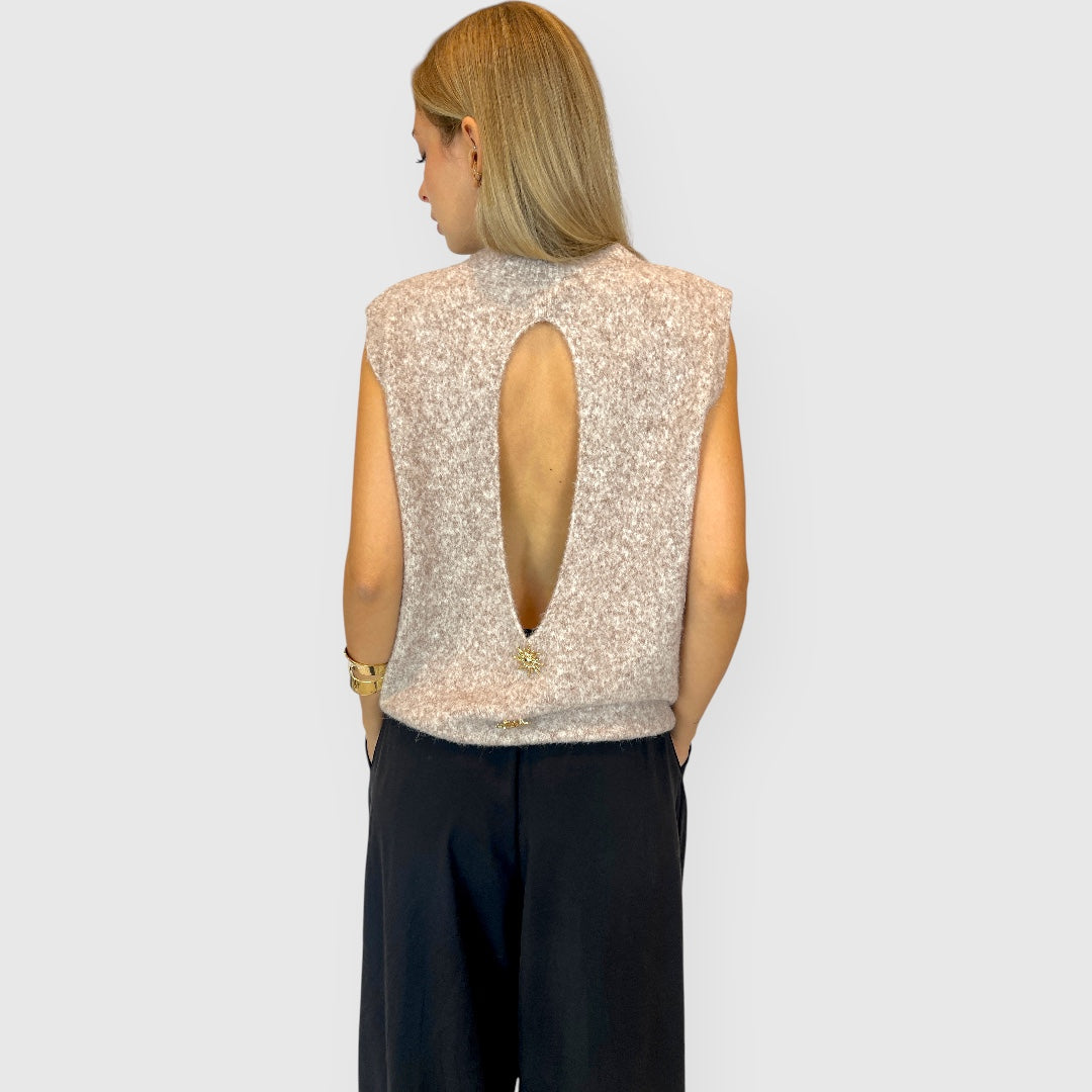Smanicato in maglia con apertura sulla schiena