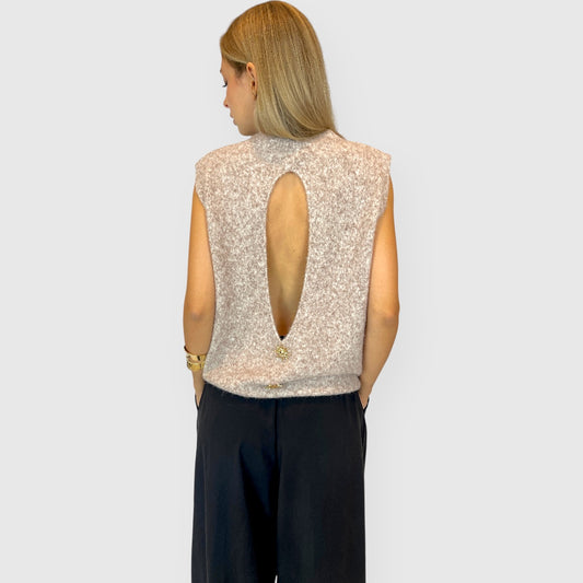 Smanicato in maglia con apertura sulla schiena