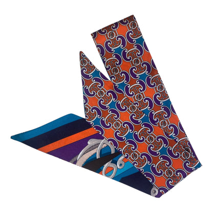 Foulard double-face stampa geometrica