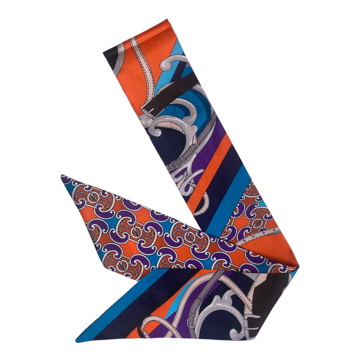 Foulard double-face stampa geometrica